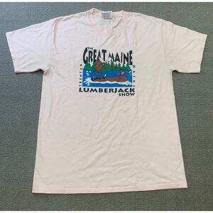 Port And‎ Company Men Medium Pink The Great Maine Lumberjack Show T-Shirt